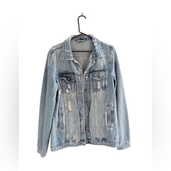 Windsor Distressed Light Wash Denim Jacket Size M - Picture 2 of 14